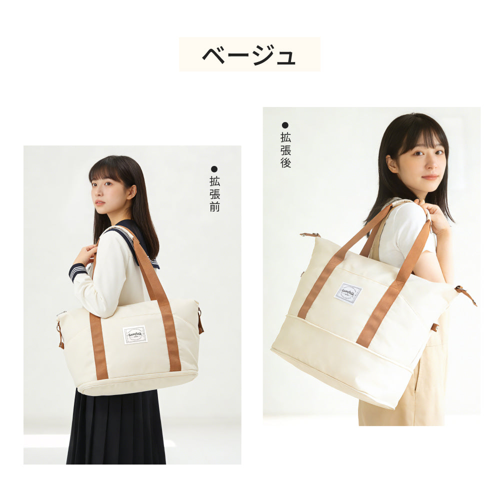 【SAMFOLK】ボストンバッグ トラベルバック 26L-36L|拡張機能 撥水 防水 大容量 軽量 旅行バッグ 一泊二日 修学旅行 出張 レディース メンズ