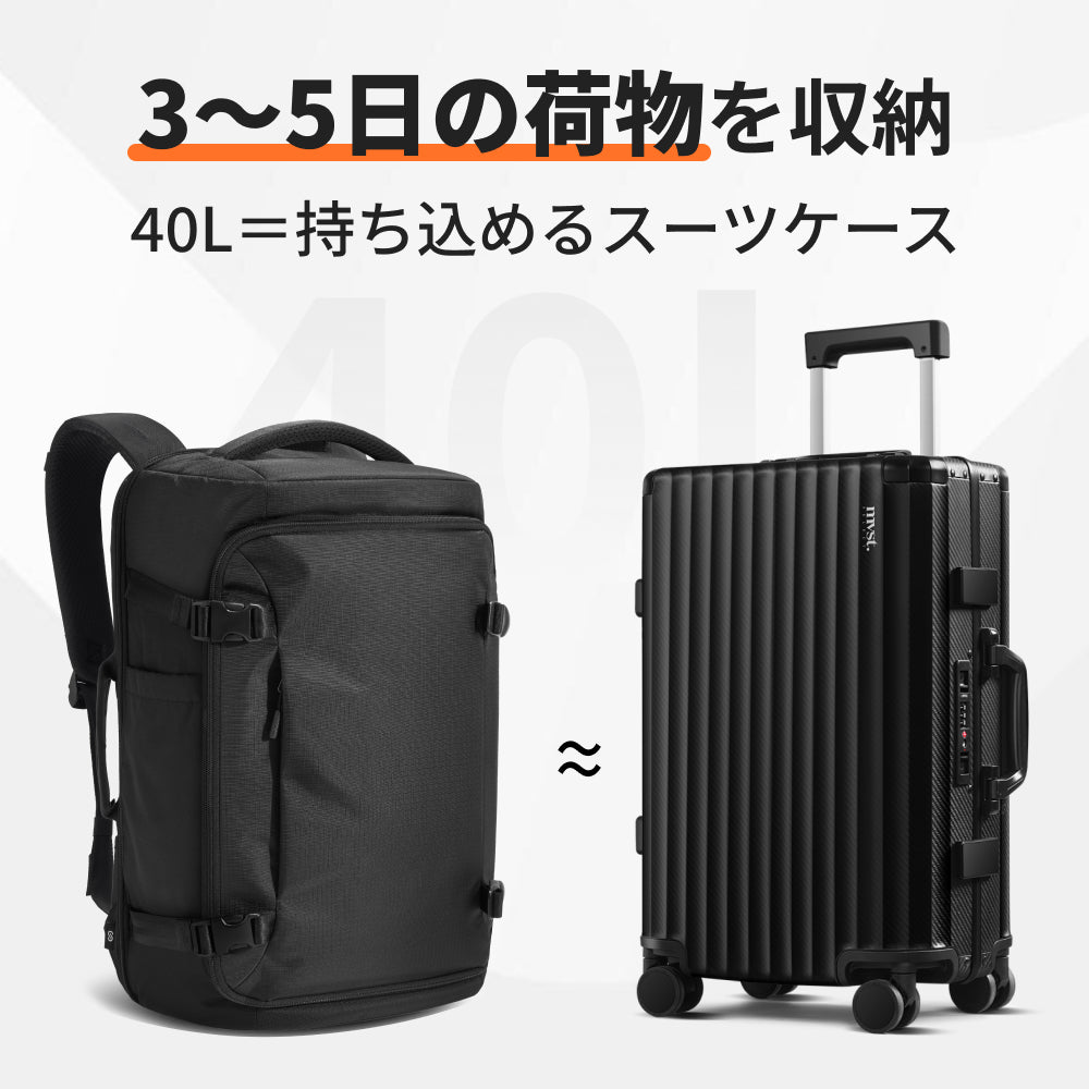 旅行 リュック 大容量 40L 機内持ち込み ビジネス バックパック【8月新発売!SA80PRO】 リュック 40L 旅行 出張 トラベル 防災 防犯バッグ ビジネス 大容量 2泊3日 A4 17インチ 防水 撥水 大きめ 4way スキミング防止 ノートPC リュックサック YKKファスナー 丈夫 バックパック 収納 通勤 メンズ レディース 1年保証