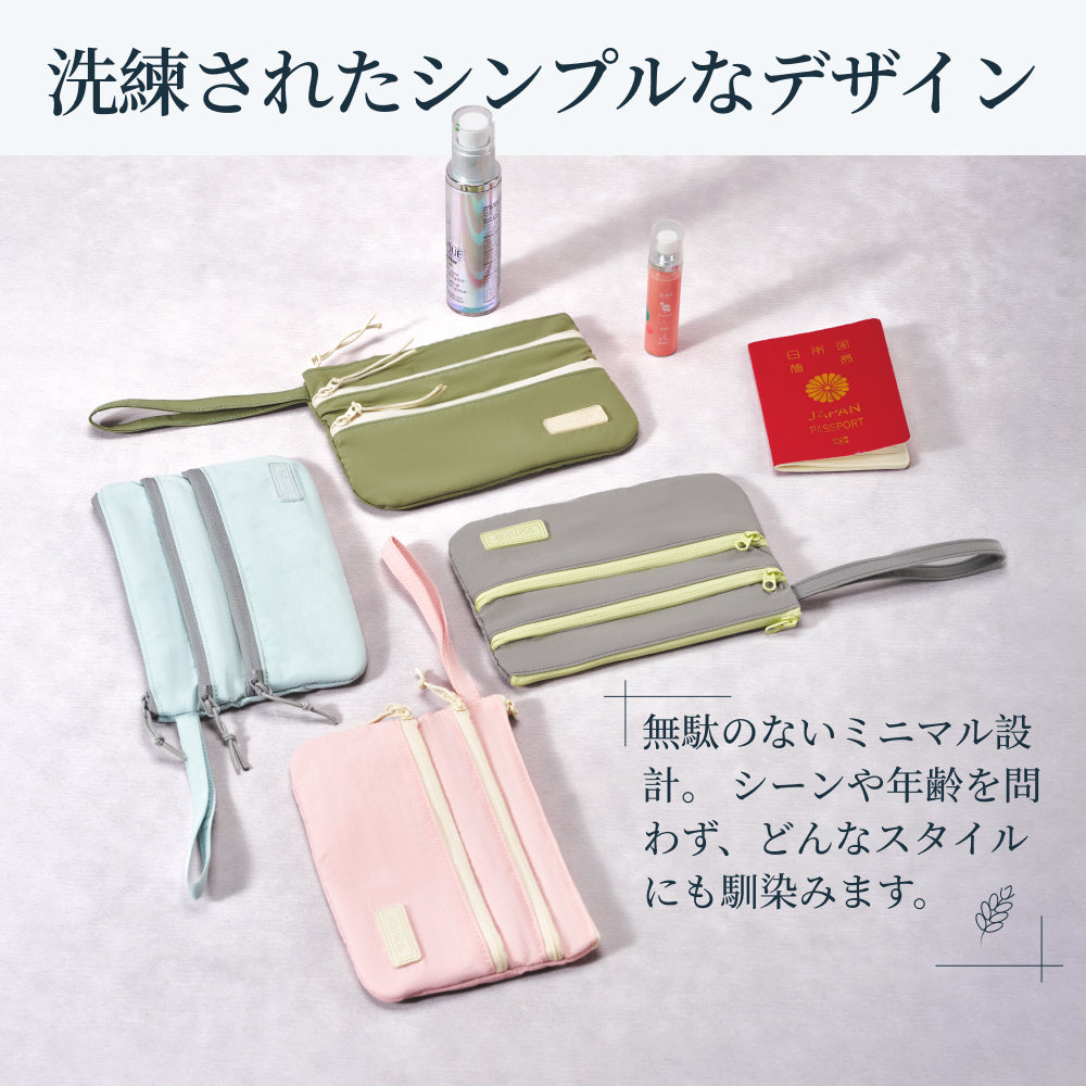 【SAMFOLK】コインケース 小銭入れ レディース|カードケース ミニ財布 L字ファスナー ナイロン キーホルダー付 薄型 軽量 母の日 プレゼント