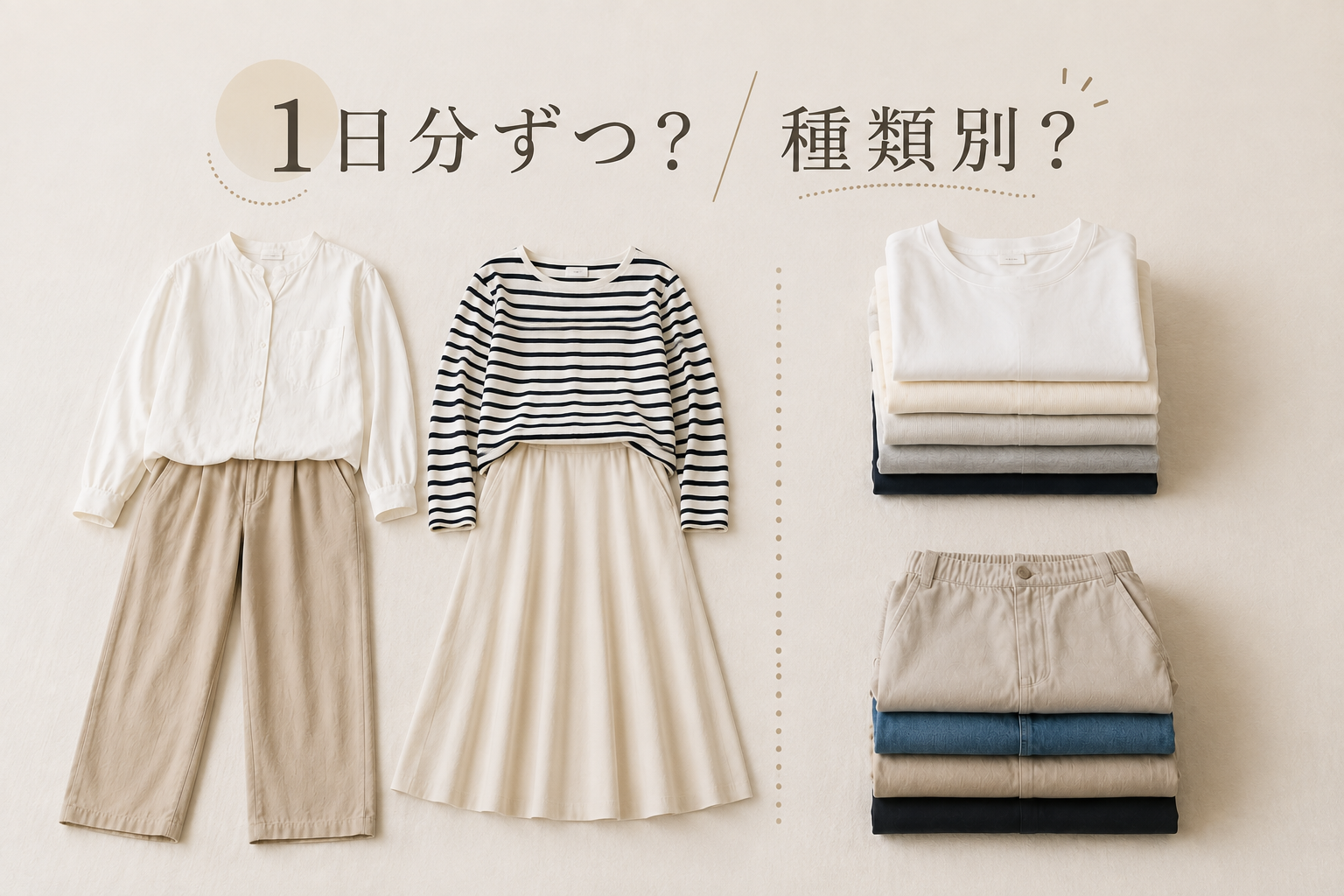 旅行の服は「1日分ずつ」？「種類別」？使いやすい分け方を考える