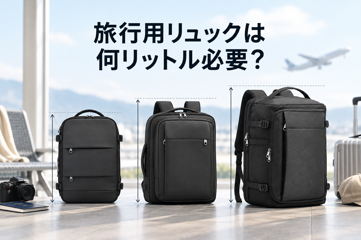 旅行用リュックは何リットル必要？泊数・荷物量に合わせた容量の選び方