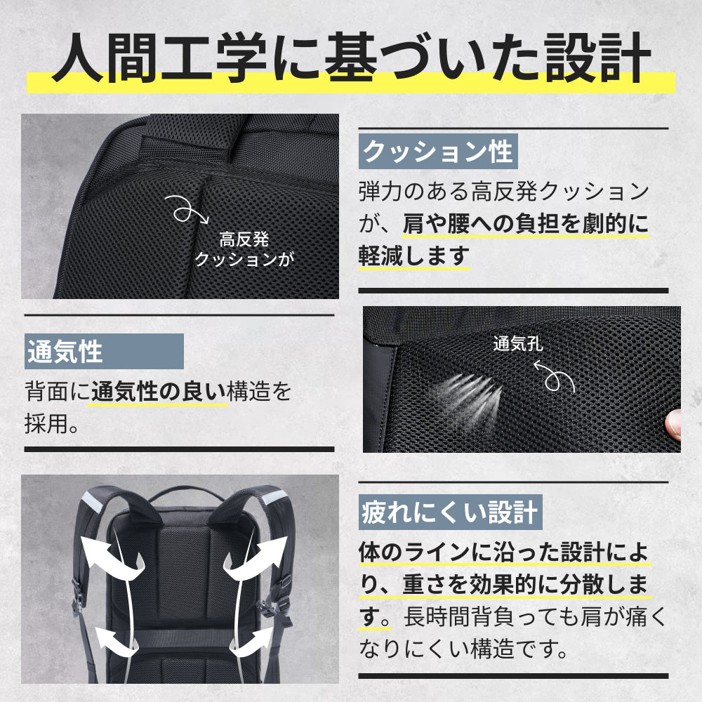 【SAMFOLK】トラベルリュック 40L｜3way 防水 軽量 大容量 機内持ち込み対応 A4・17インチPC ビジネス・旅行バックパック 男女兼用