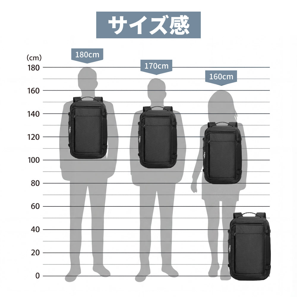 【SAMFOLK】トラベルリュック 40L｜3way 防水 軽量 大容量 機内持ち込み対応 A4・17インチPC ビジネス・旅行バックパック 男女兼用