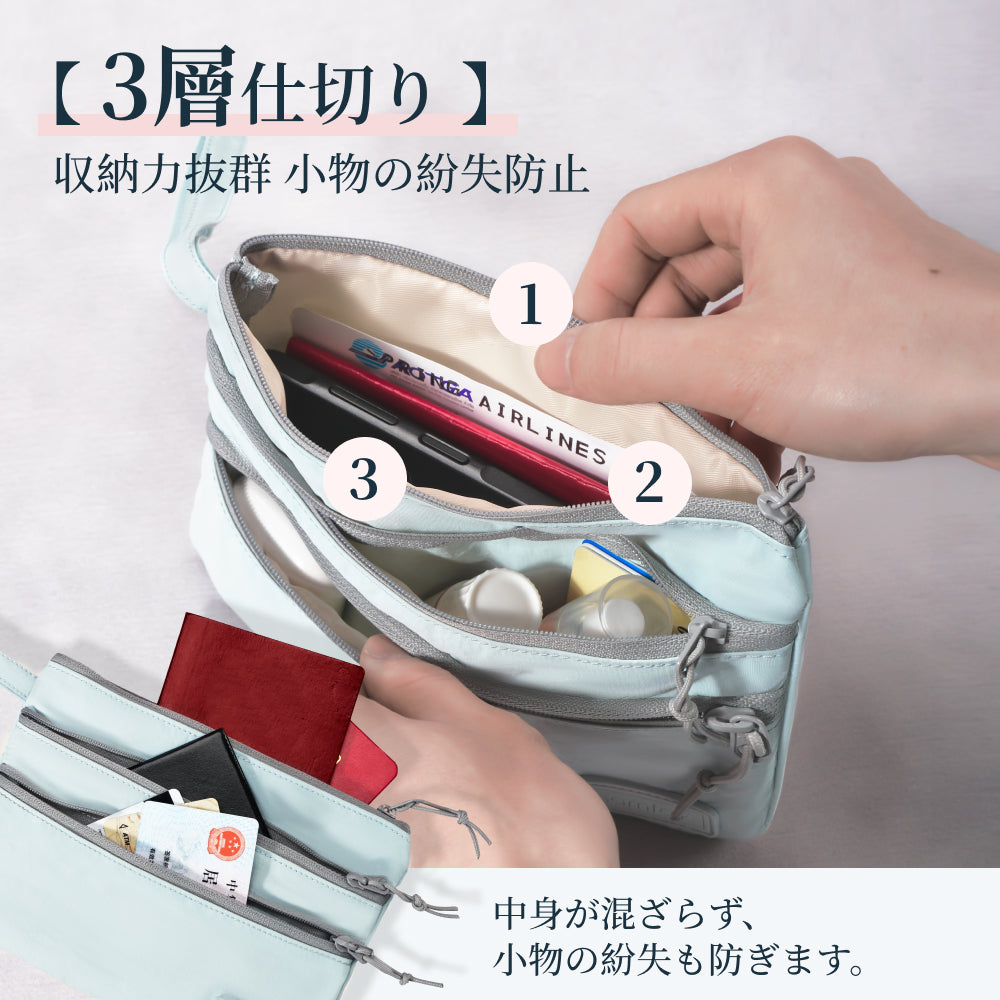 【SAMFOLK】コインケース 小銭入れ レディース｜カードケース ミニ財布 L字ファスナー ナイロン キーホルダー付 薄型 軽量 母の日 プレゼント