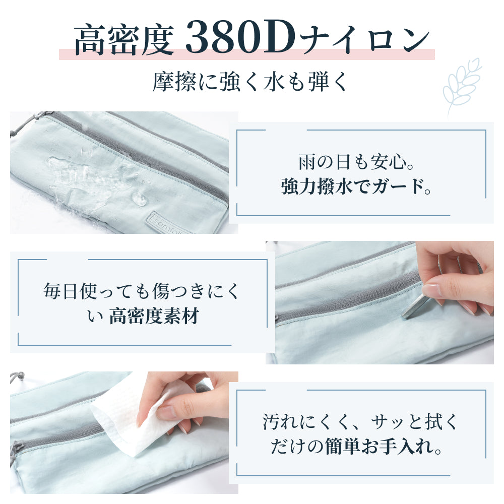 【SAMFOLK】コインケース 小銭入れ レディース｜カードケース ミニ財布 L字ファスナー ナイロン キーホルダー付 薄型 軽量 母の日 プレゼント